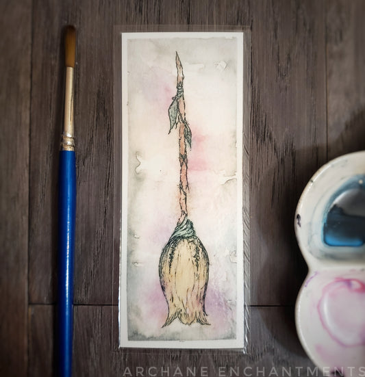 Pink Broomstick Bookmark