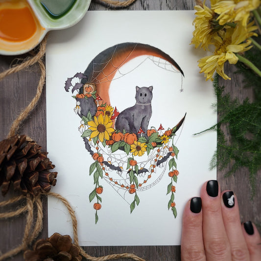 Halloween Kitty Moon