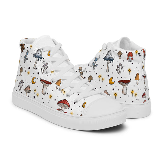 Mushroom womens high top canvas shoes