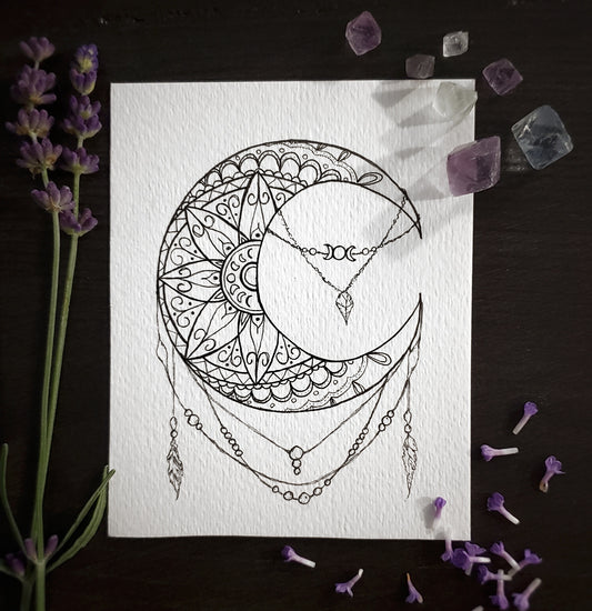 Moon Mandala Linework