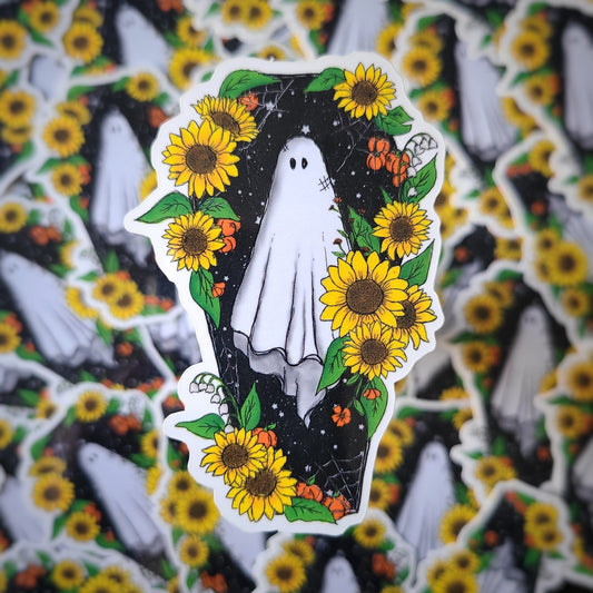 Sunflower Ghost Sticker